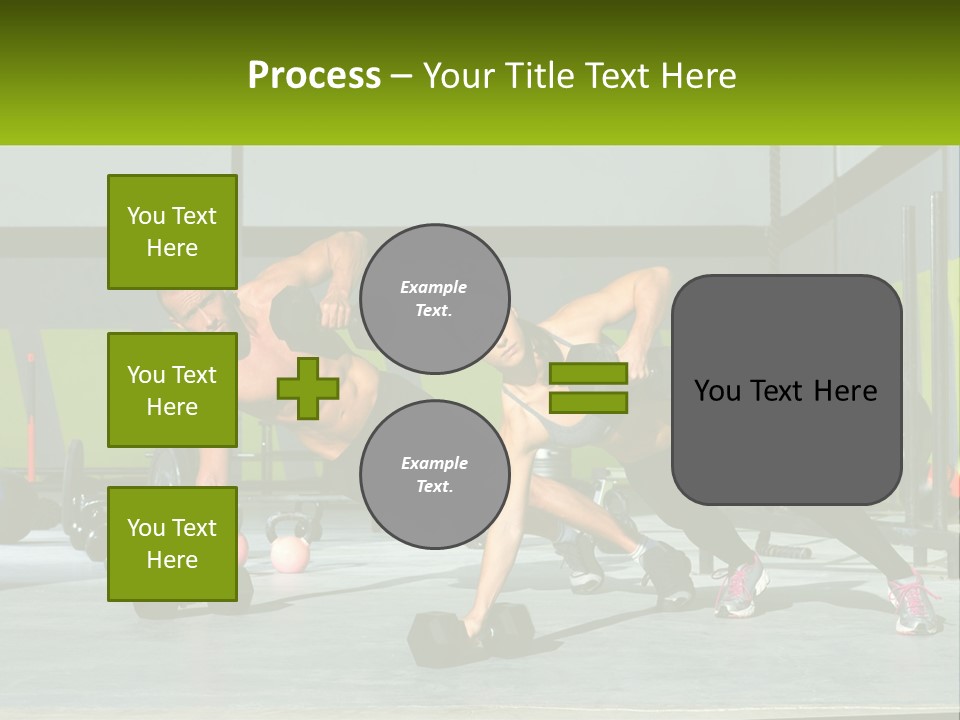 A Man And A Woman Doing Push Ups With Dumbbells PowerPoint Template