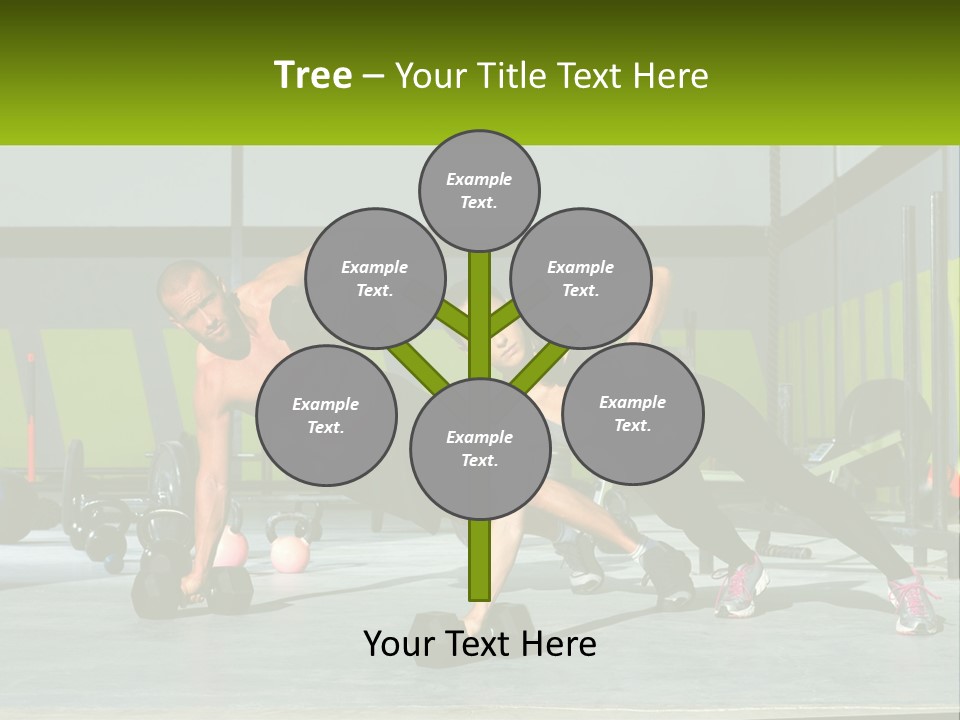 A Man And A Woman Doing Push Ups With Dumbbells PowerPoint Template