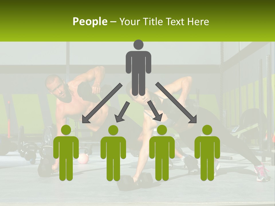 A Man And A Woman Doing Push Ups With Dumbbells PowerPoint Template