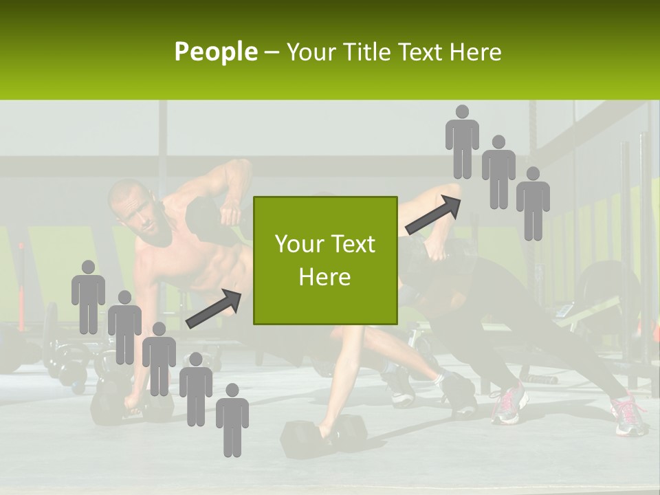 A Man And A Woman Doing Push Ups With Dumbbells PowerPoint Template