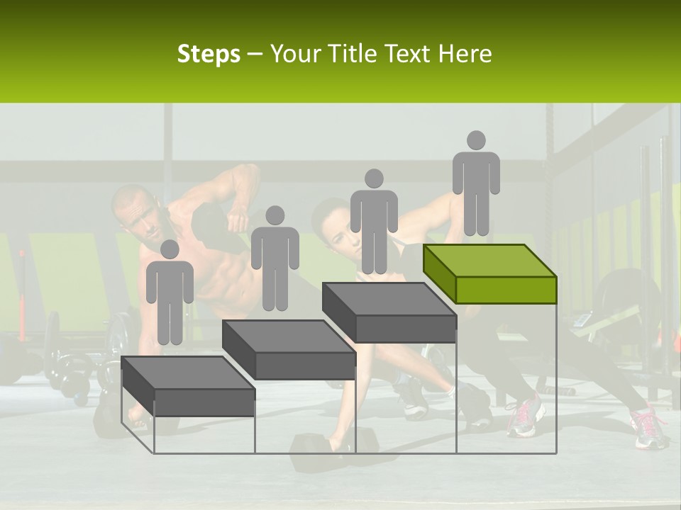 A Man And A Woman Doing Push Ups With Dumbbells PowerPoint Template