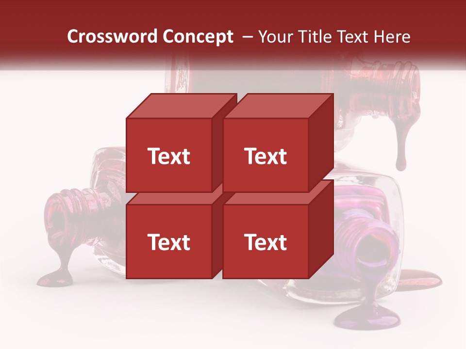 Two Bottles Of Nail Polish With Red And Purple Colors PowerPoint Template