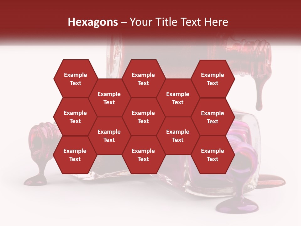 Two Bottles Of Nail Polish With Red And Purple Colors PowerPoint Template