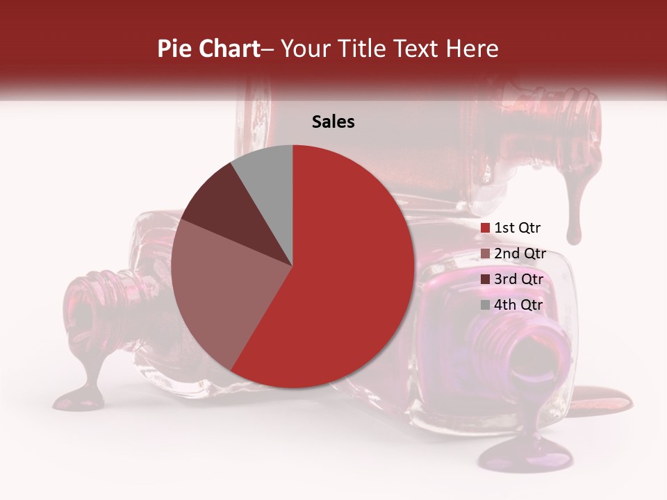 Two Bottles Of Nail Polish With Red And Purple Colors PowerPoint Template