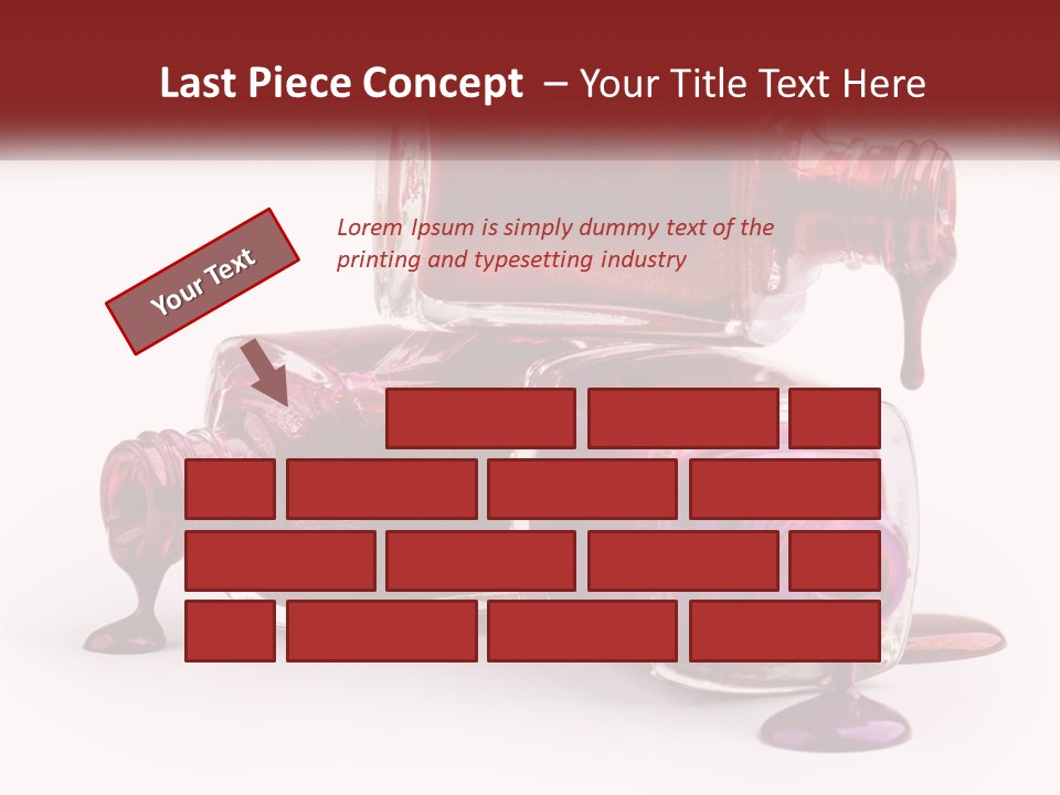 Two Bottles Of Nail Polish With Red And Purple Colors PowerPoint Template