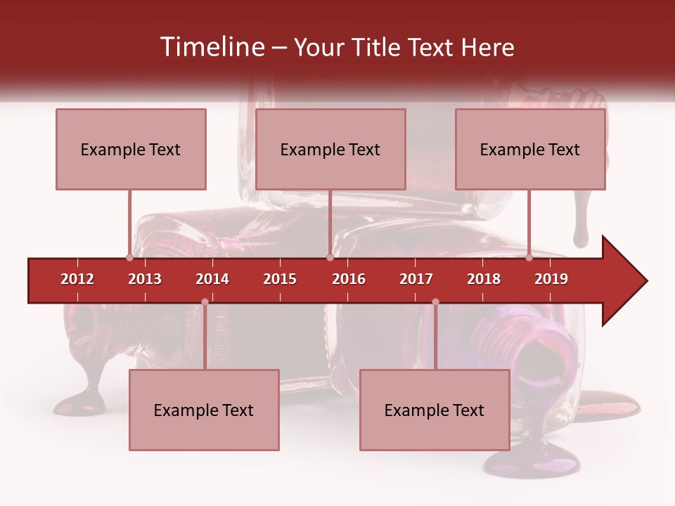 Two Bottles Of Nail Polish With Red And Purple Colors PowerPoint Template