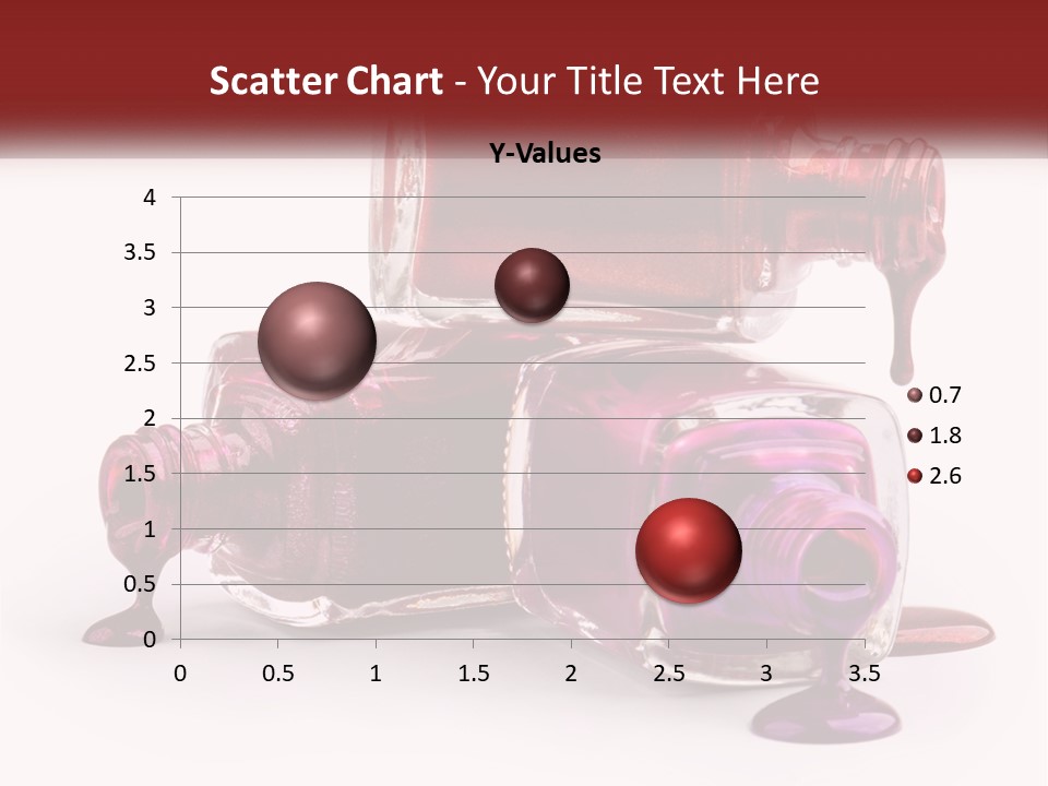 Two Bottles Of Nail Polish With Red And Purple Colors PowerPoint Template