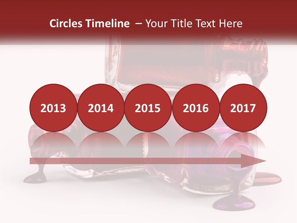 Two Bottles Of Nail Polish With Red And Purple Colors PowerPoint Template