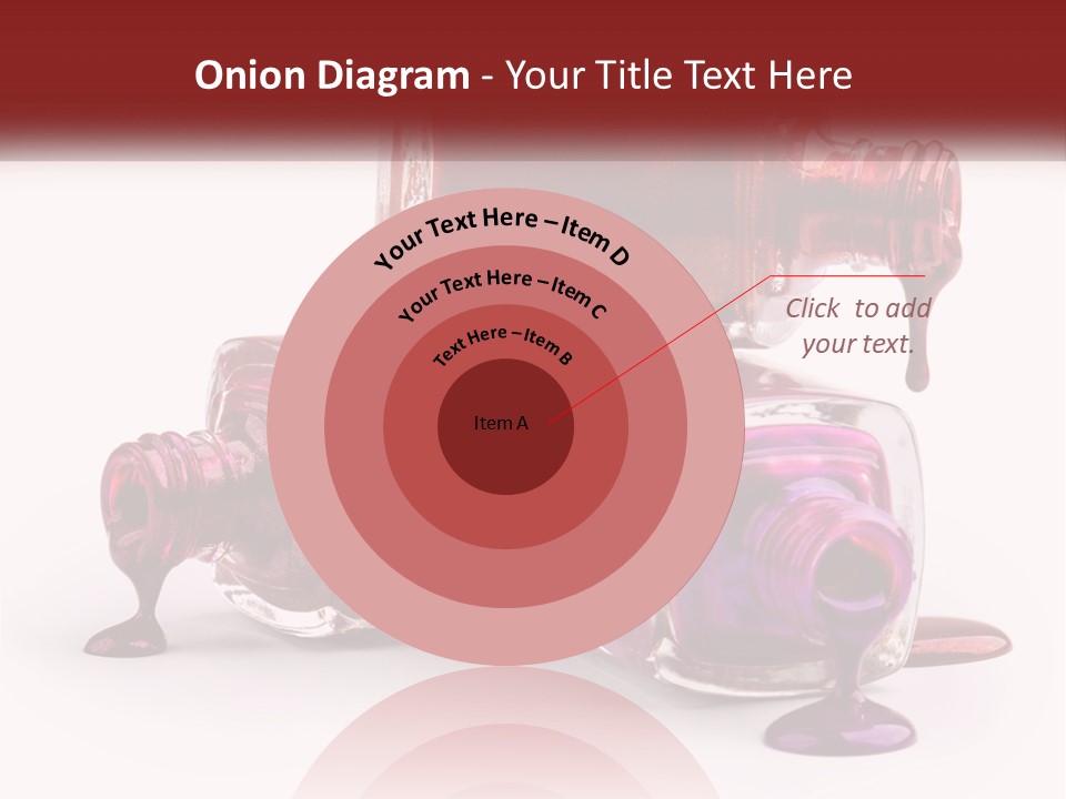 Two Bottles Of Nail Polish With Red And Purple Colors PowerPoint Template