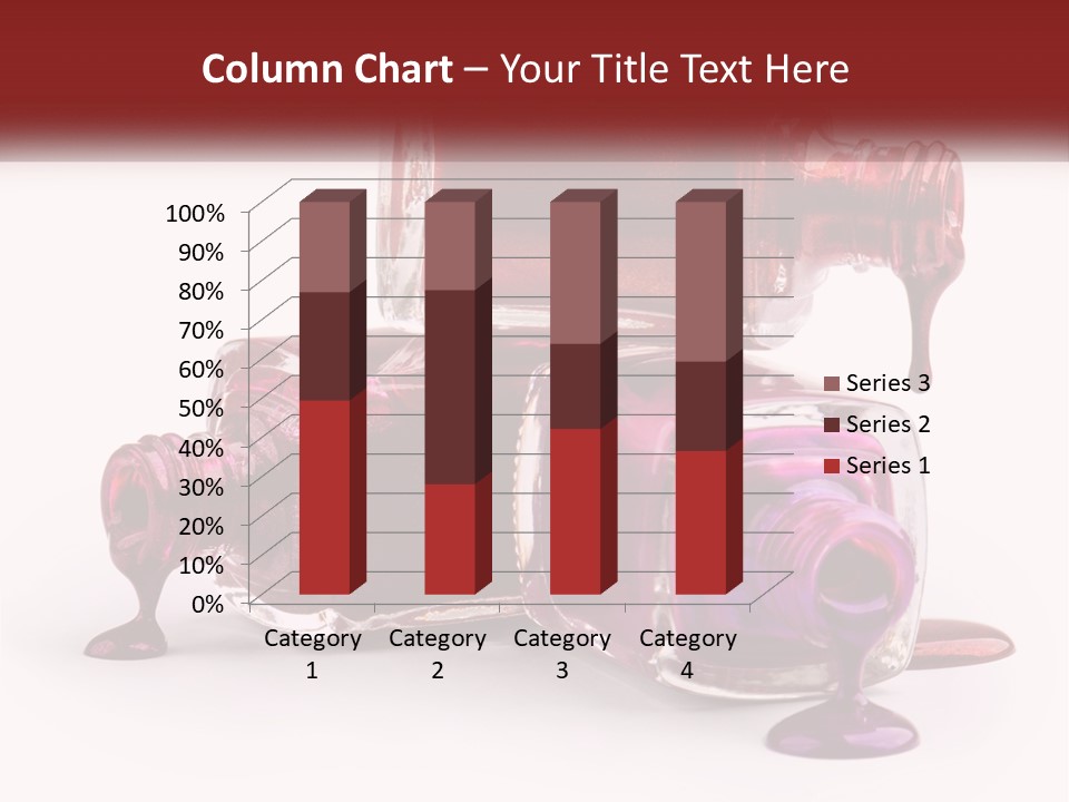 Two Bottles Of Nail Polish With Red And Purple Colors PowerPoint Template