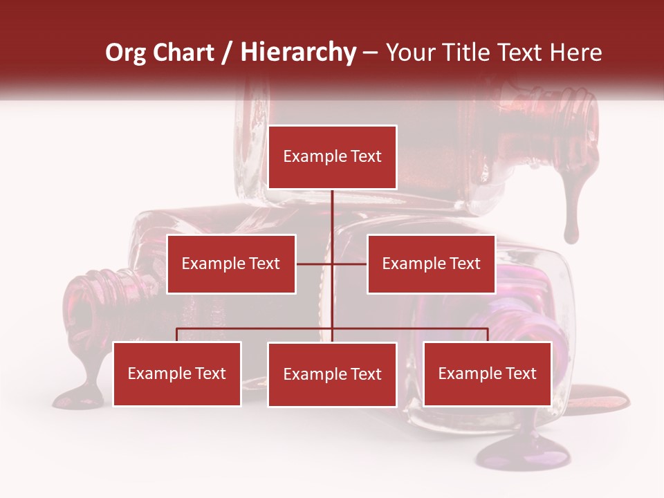 Two Bottles Of Nail Polish With Red And Purple Colors PowerPoint Template