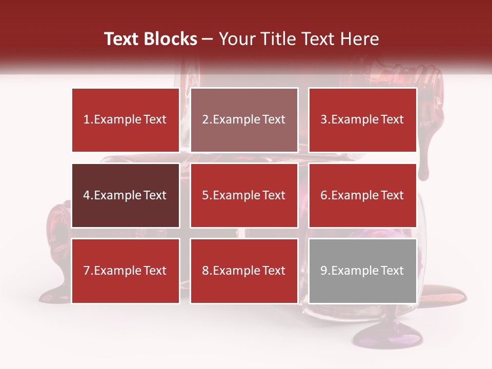 Two Bottles Of Nail Polish With Red And Purple Colors PowerPoint Template