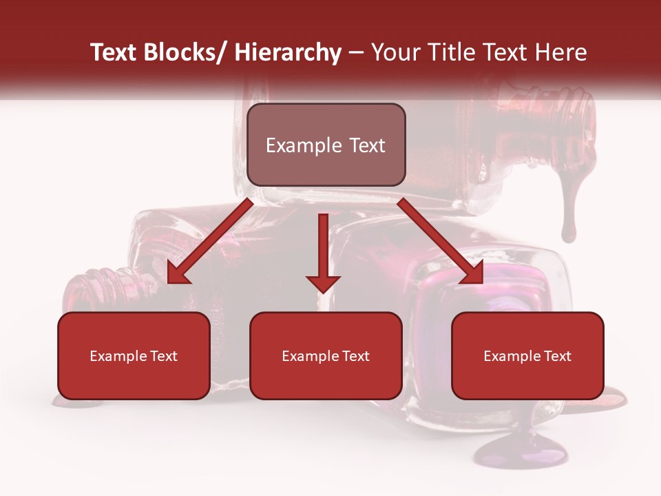 Two Bottles Of Nail Polish With Red And Purple Colors PowerPoint Template