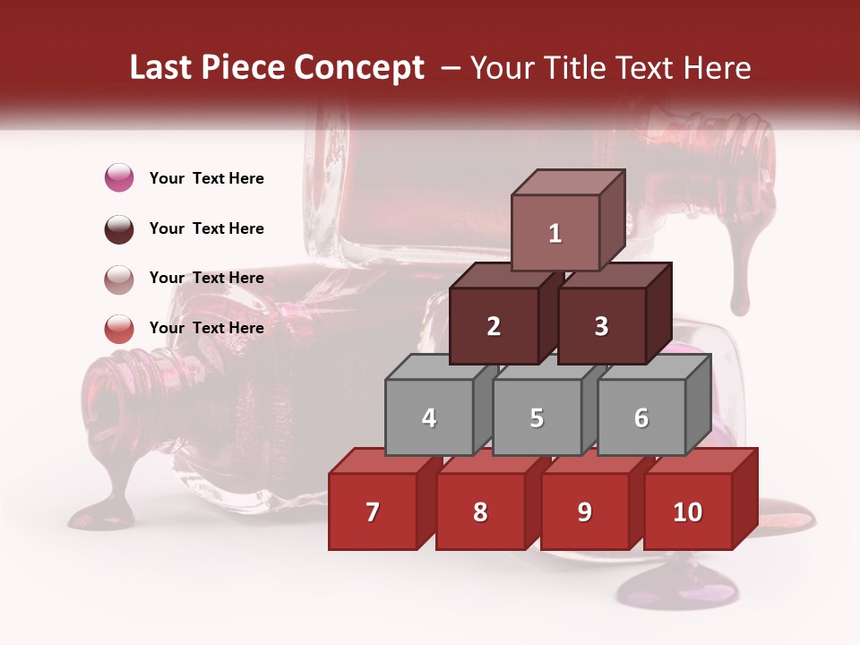 Two Bottles Of Nail Polish With Red And Purple Colors PowerPoint Template