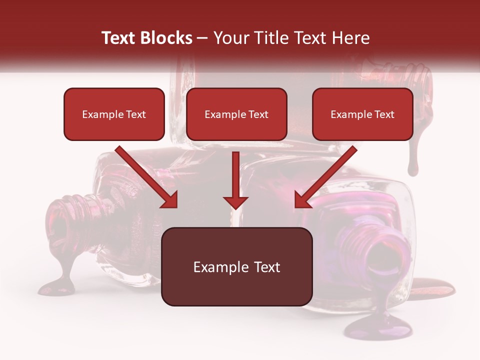 Two Bottles Of Nail Polish With Red And Purple Colors PowerPoint Template