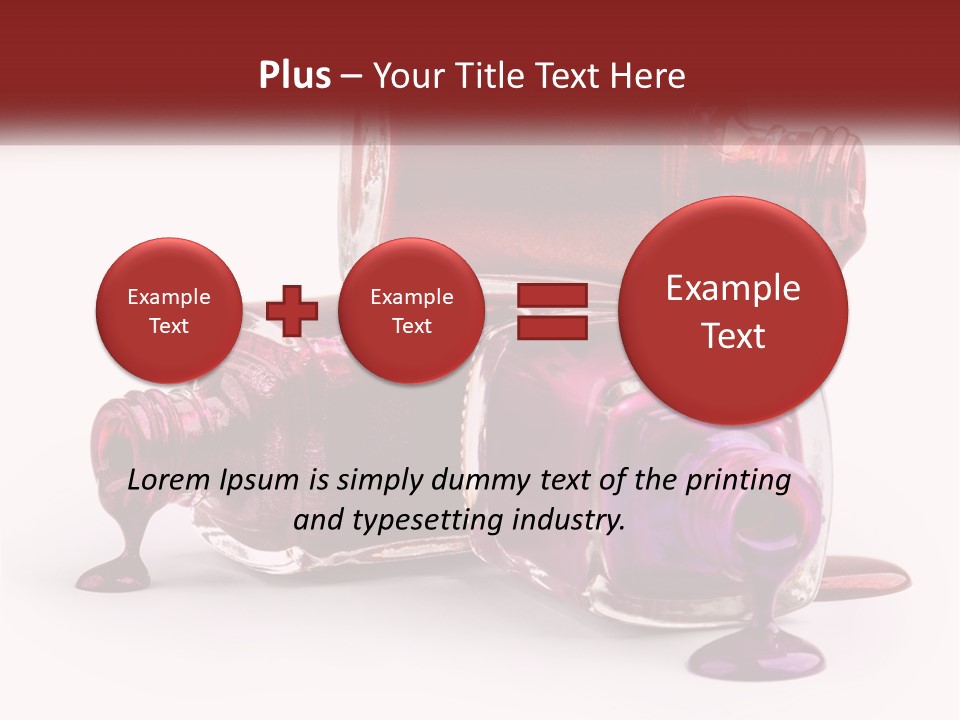 Two Bottles Of Nail Polish With Red And Purple Colors PowerPoint Template