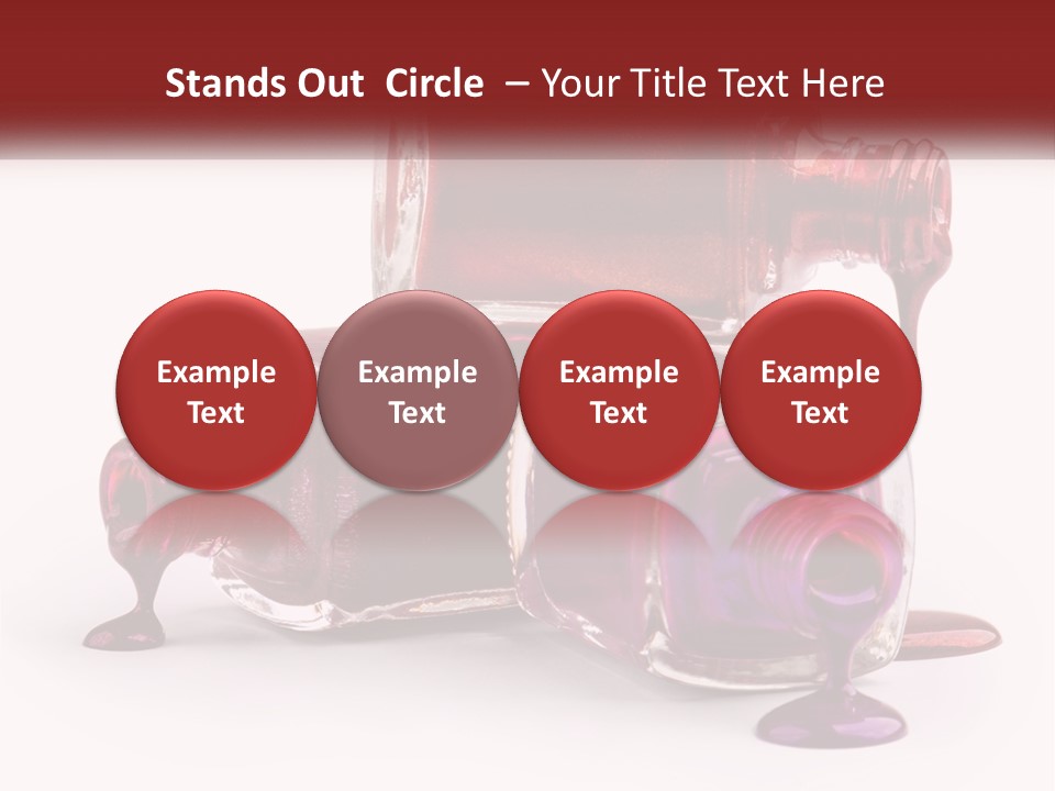 Two Bottles Of Nail Polish With Red And Purple Colors PowerPoint Template