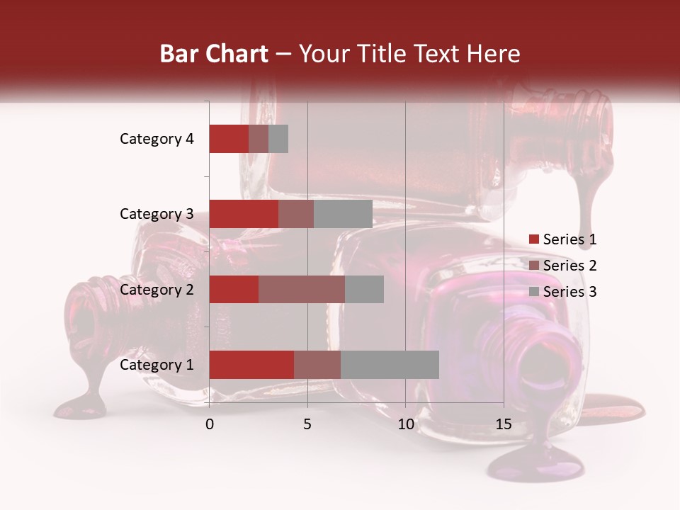 Two Bottles Of Nail Polish With Red And Purple Colors PowerPoint Template