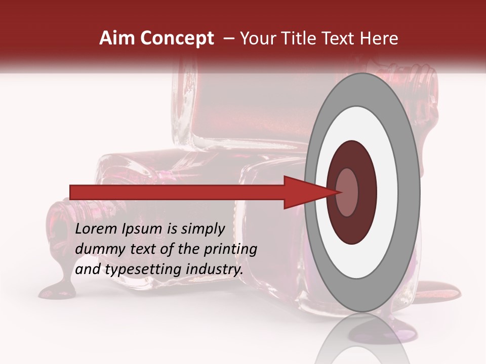 Two Bottles Of Nail Polish With Red And Purple Colors PowerPoint Template