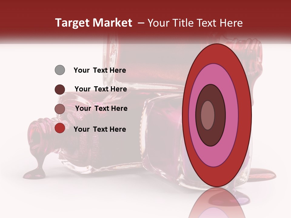 Two Bottles Of Nail Polish With Red And Purple Colors PowerPoint Template