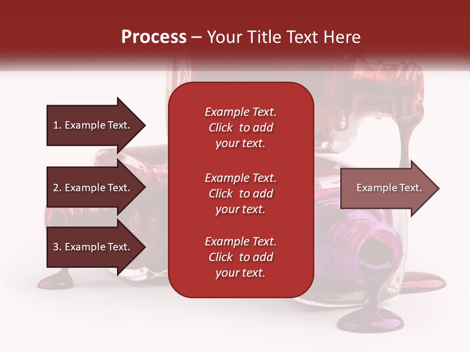 Two Bottles Of Nail Polish With Red And Purple Colors PowerPoint Template