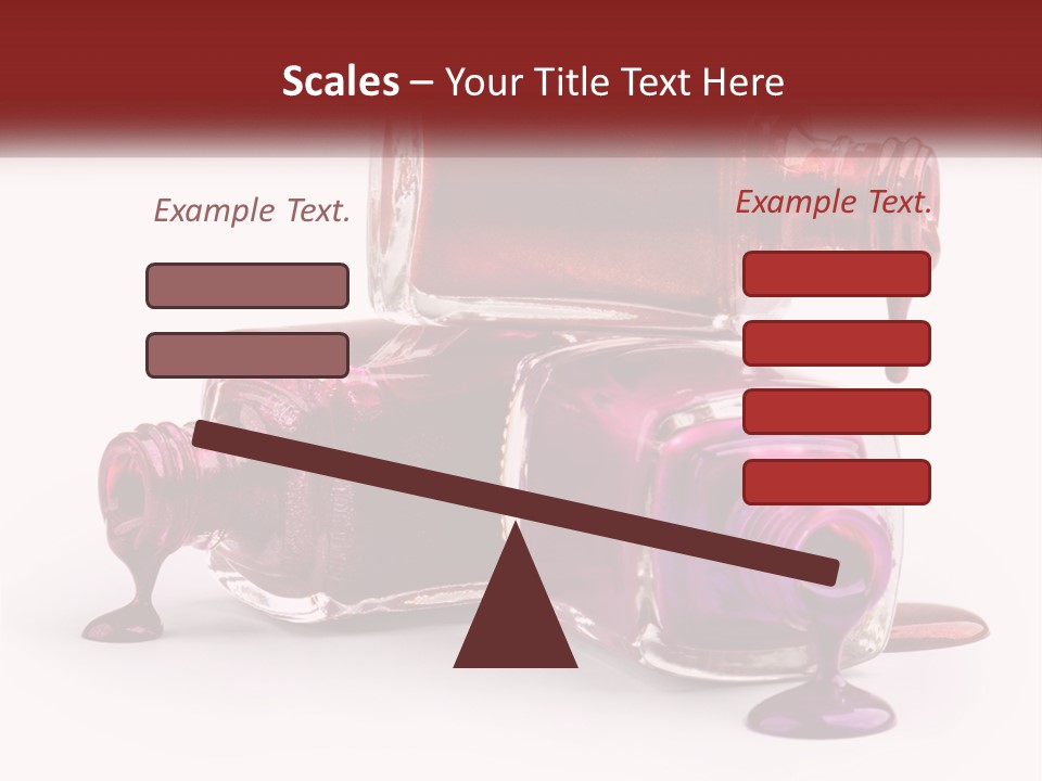 Two Bottles Of Nail Polish With Red And Purple Colors PowerPoint Template