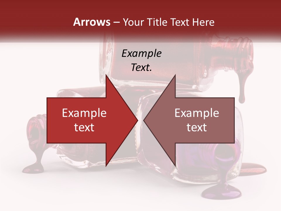 Two Bottles Of Nail Polish With Red And Purple Colors PowerPoint Template