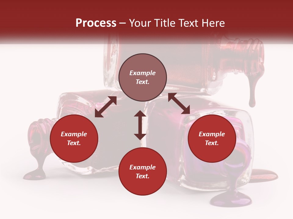 Two Bottles Of Nail Polish With Red And Purple Colors PowerPoint Template