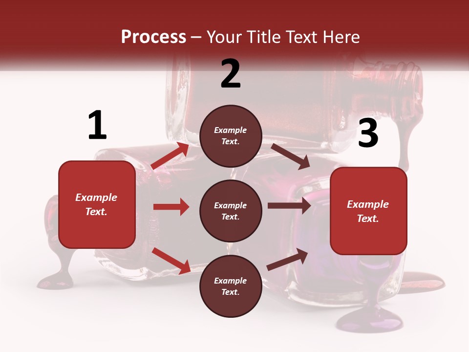 Two Bottles Of Nail Polish With Red And Purple Colors PowerPoint Template