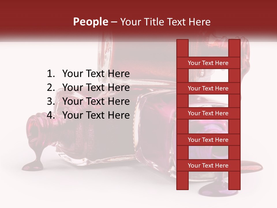 Two Bottles Of Nail Polish With Red And Purple Colors PowerPoint Template
