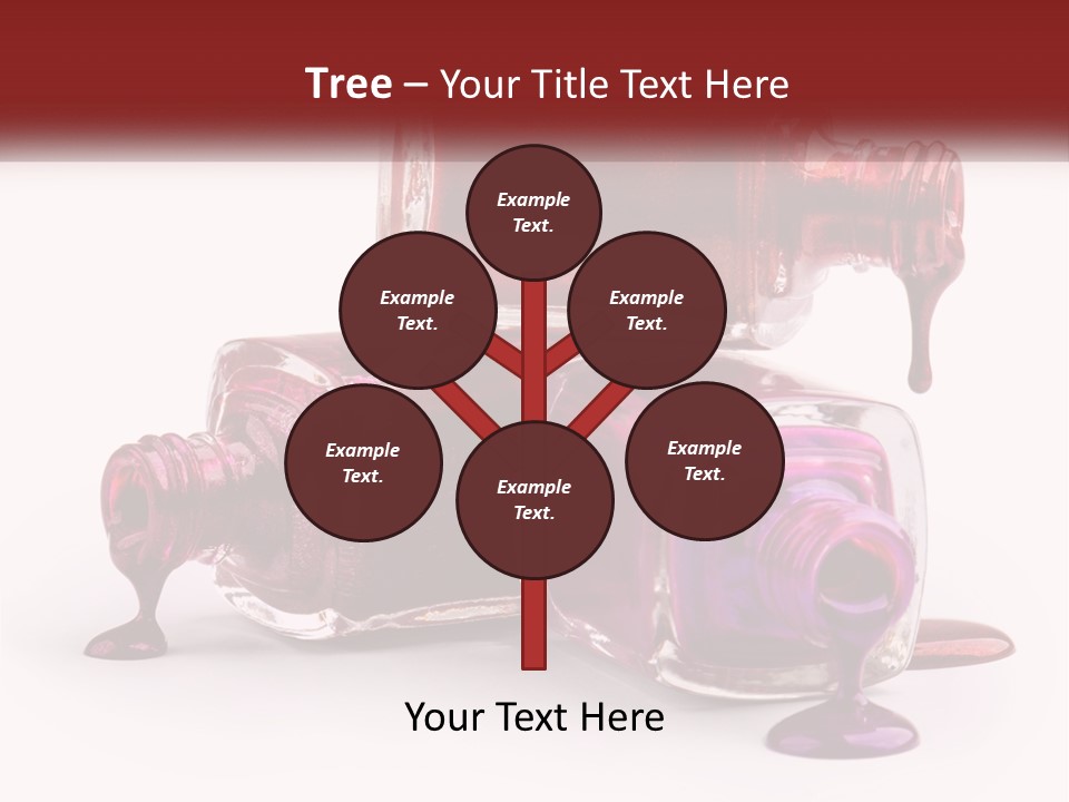 Two Bottles Of Nail Polish With Red And Purple Colors PowerPoint Template