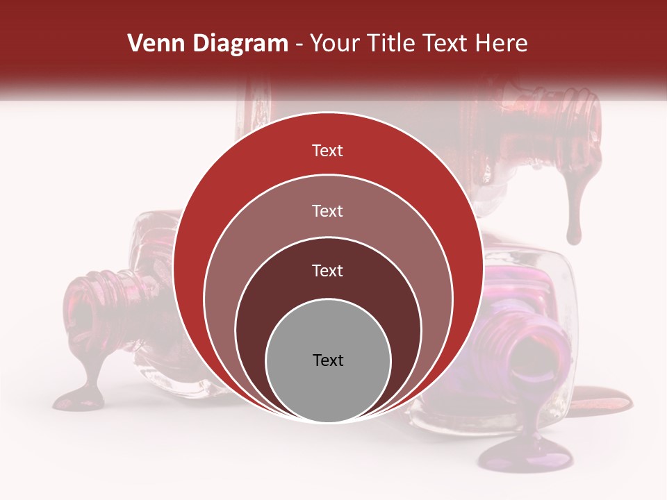 Two Bottles Of Nail Polish With Red And Purple Colors PowerPoint Template