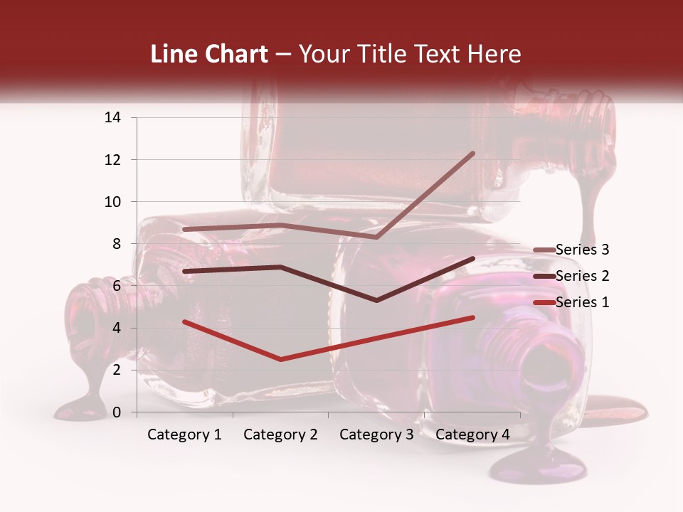 Two Bottles Of Nail Polish With Red And Purple Colors PowerPoint Template
