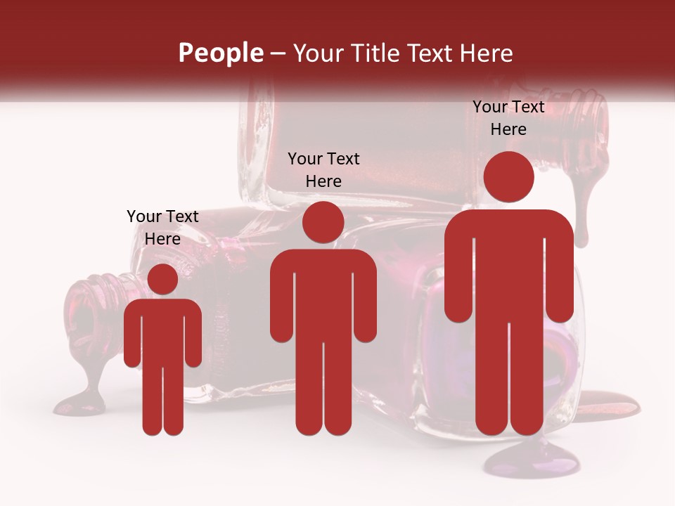 Two Bottles Of Nail Polish With Red And Purple Colors PowerPoint Template