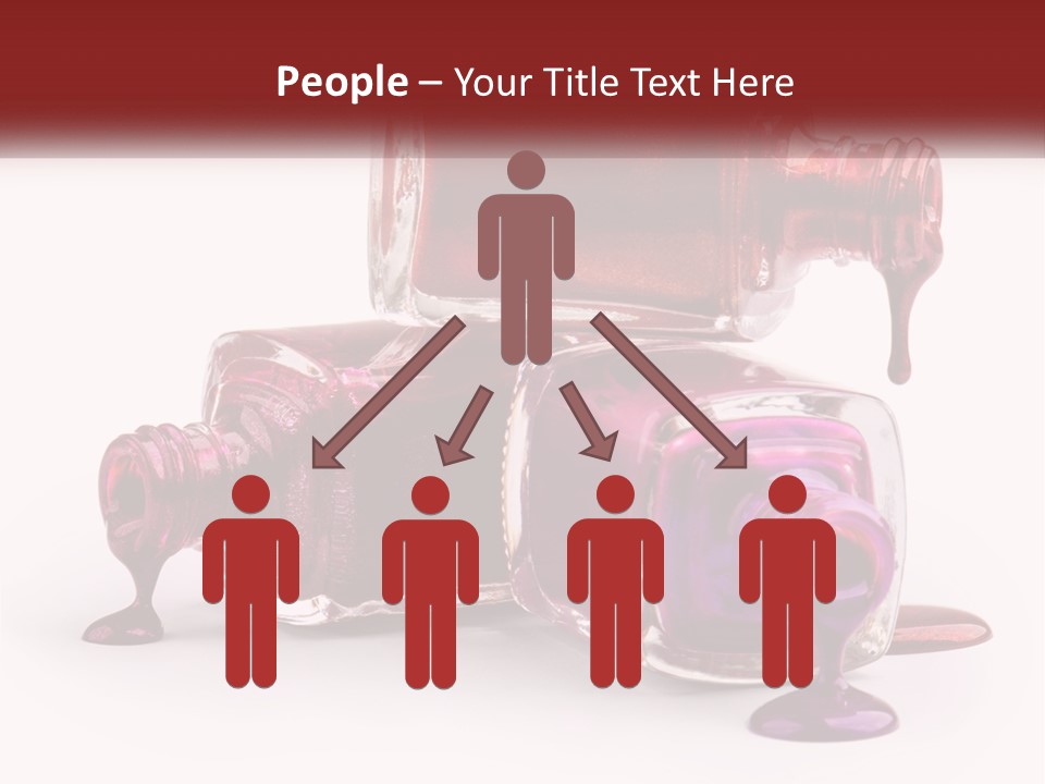 Two Bottles Of Nail Polish With Red And Purple Colors PowerPoint Template