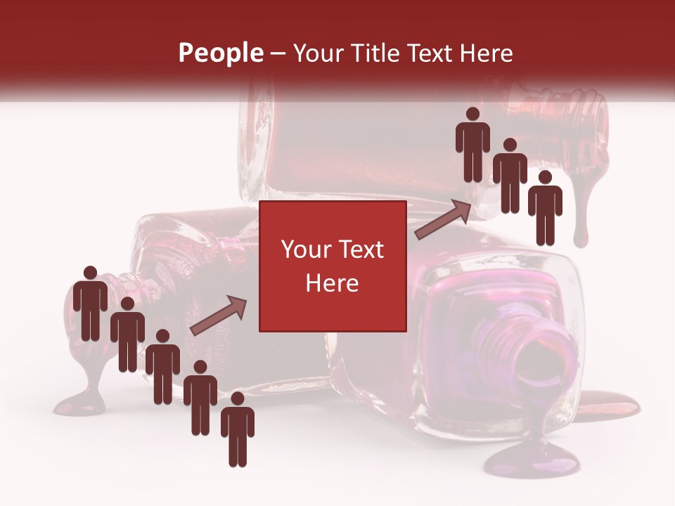 Two Bottles Of Nail Polish With Red And Purple Colors PowerPoint Template