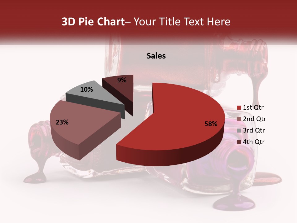 Two Bottles Of Nail Polish With Red And Purple Colors PowerPoint Template