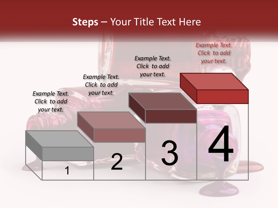 Two Bottles Of Nail Polish With Red And Purple Colors PowerPoint Template