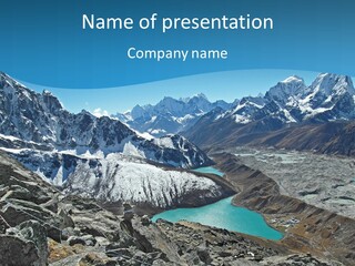 A Mountain Range With A Lake In The Middle Of It PowerPoint Template