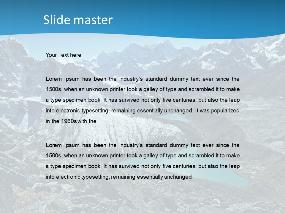 A Mountain Range With A Lake In The Middle Of It PowerPoint Template
