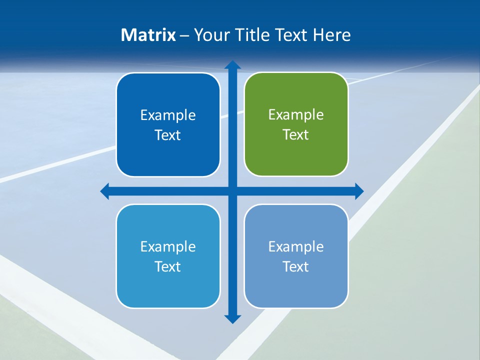 A Tennis Court With A Blue And Green Court PowerPoint Template