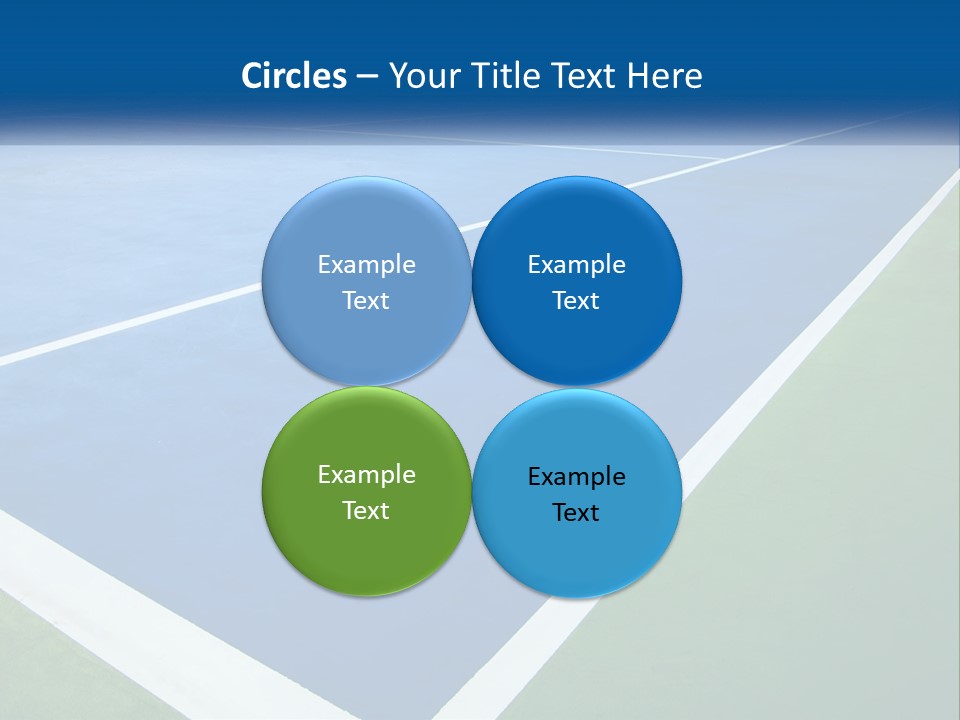 A Tennis Court With A Blue And Green Court PowerPoint Template