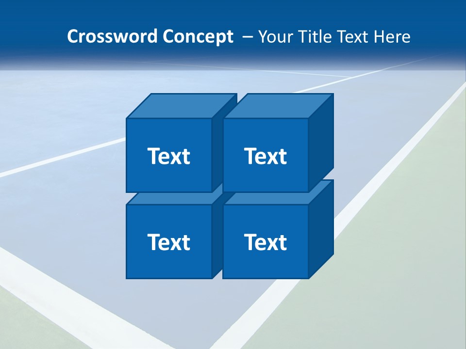 A Tennis Court With A Blue And Green Court PowerPoint Template