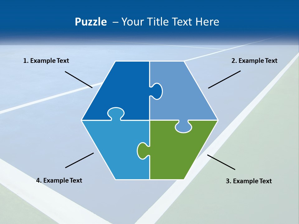A Tennis Court With A Blue And Green Court PowerPoint Template