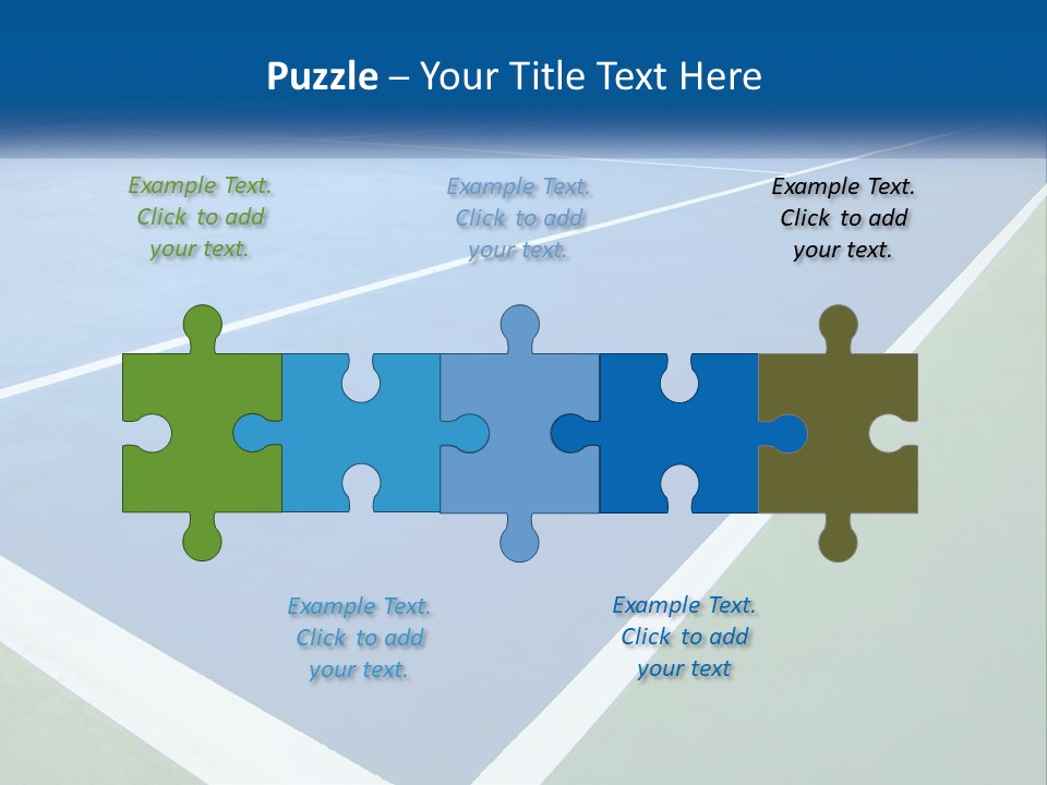 A Tennis Court With A Blue And Green Court PowerPoint Template