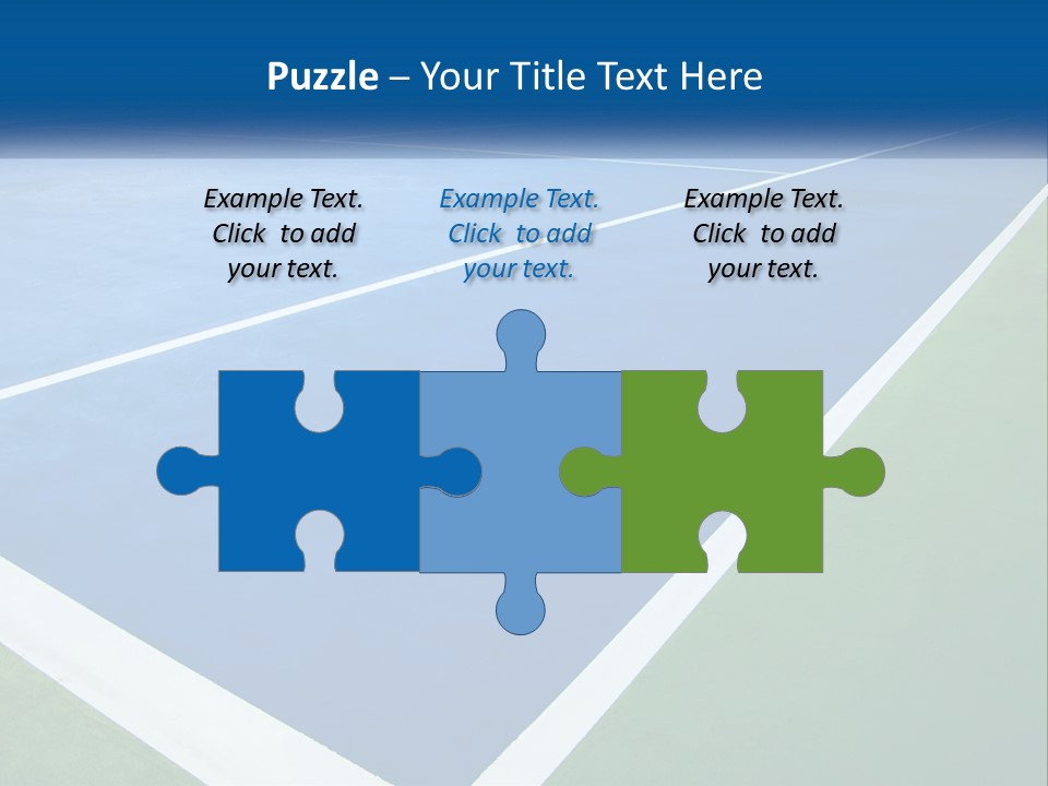 A Tennis Court With A Blue And Green Court PowerPoint Template