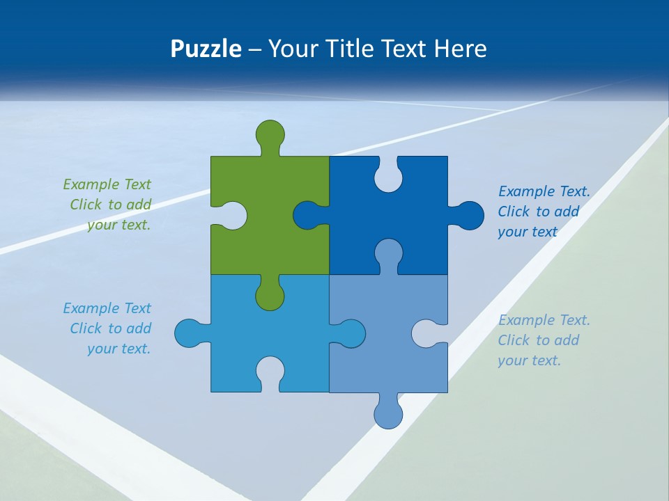 A Tennis Court With A Blue And Green Court PowerPoint Template