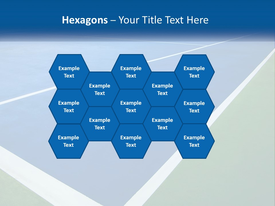 A Tennis Court With A Blue And Green Court PowerPoint Template