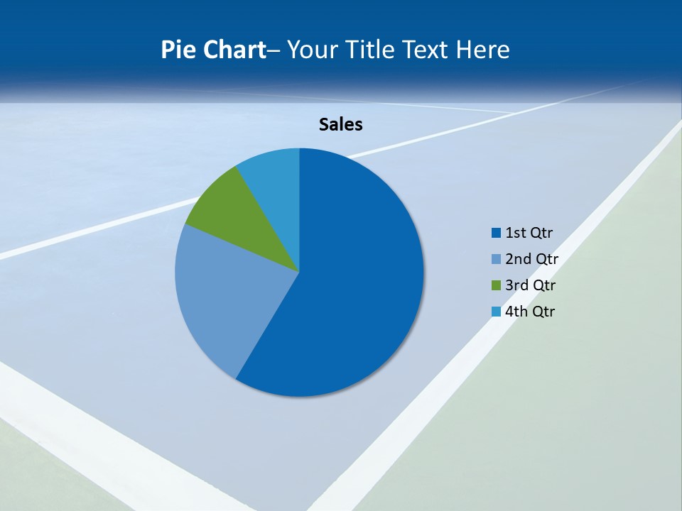 A Tennis Court With A Blue And Green Court PowerPoint Template