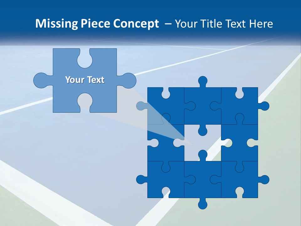 A Tennis Court With A Blue And Green Court PowerPoint Template